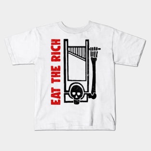 EAT THE RICH / Anti-Capitalist Meme Design Kids T-Shirt